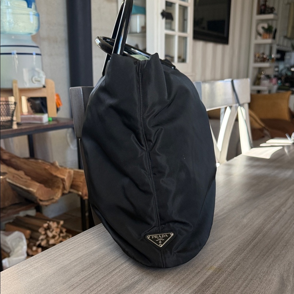 Prada Black Nylon tote bag 12.5 L X 6.5 W X 12H